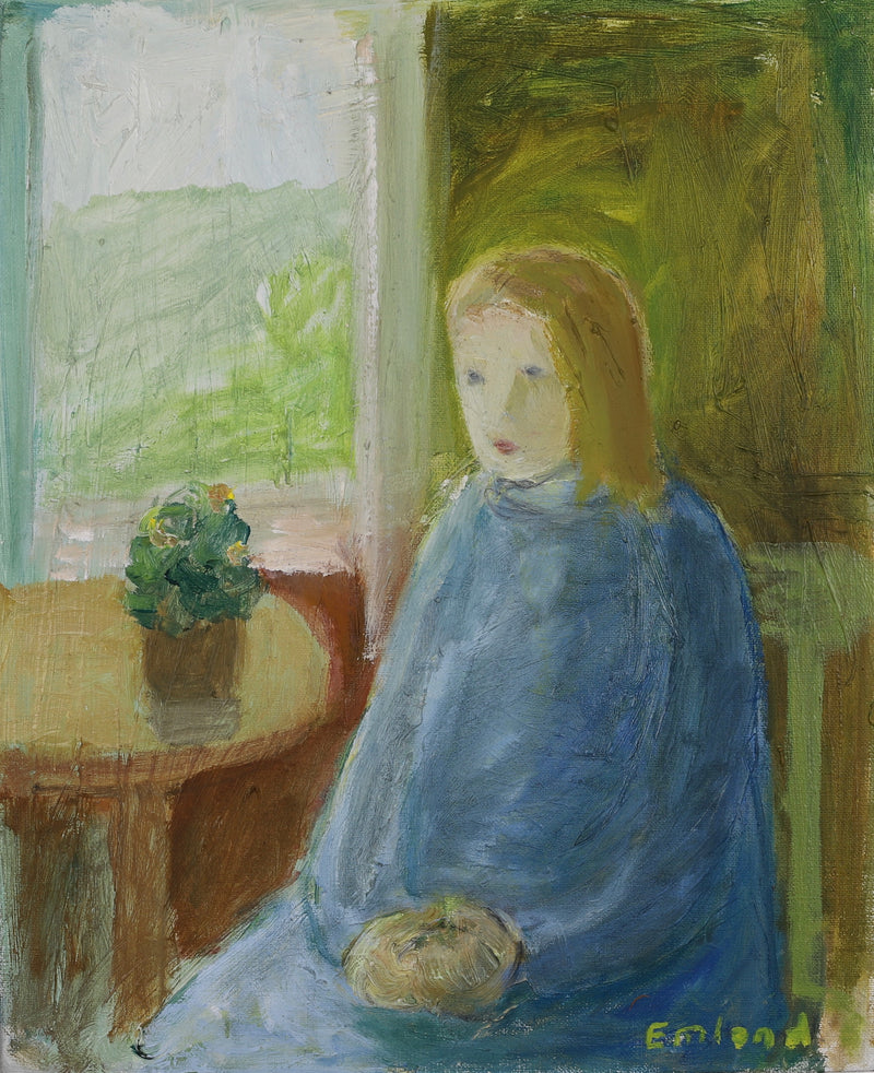 Vintage Mid Century Expressionist Oil Painting By E Emland  Sweden