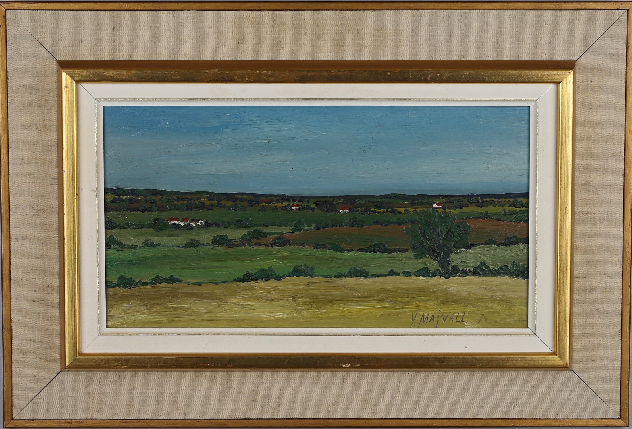 Framed Mid Century Oil Painting by Y Majvall Sweden