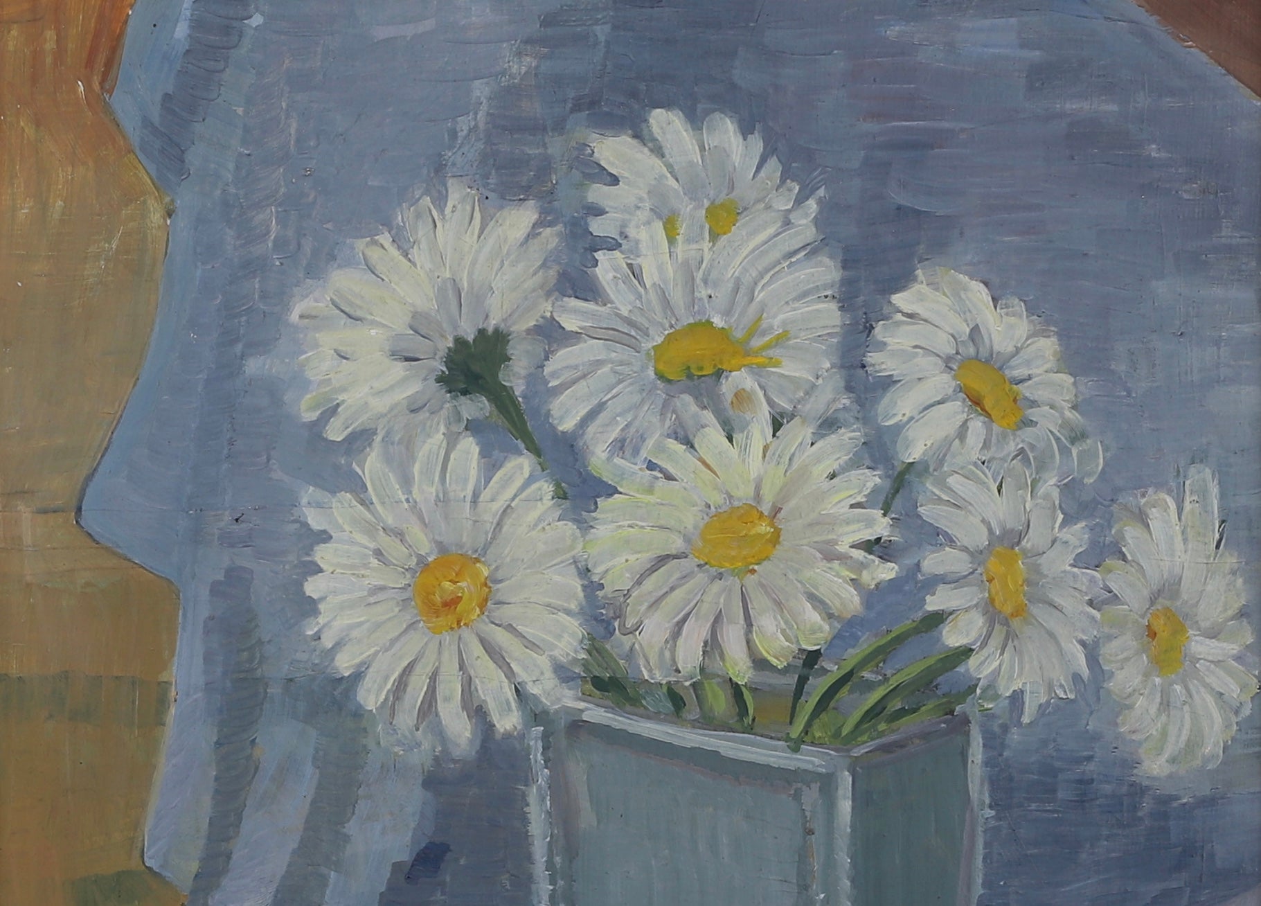 Mid Century Original Still Life Oil Painting By M Friis Sweden