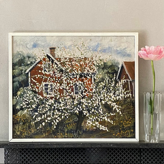 Vintage Original Landscape Oil Painting by I Linder Sweden