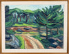 Mid Century Vintage Landscape Oil Painting By K Flyckt Sweden