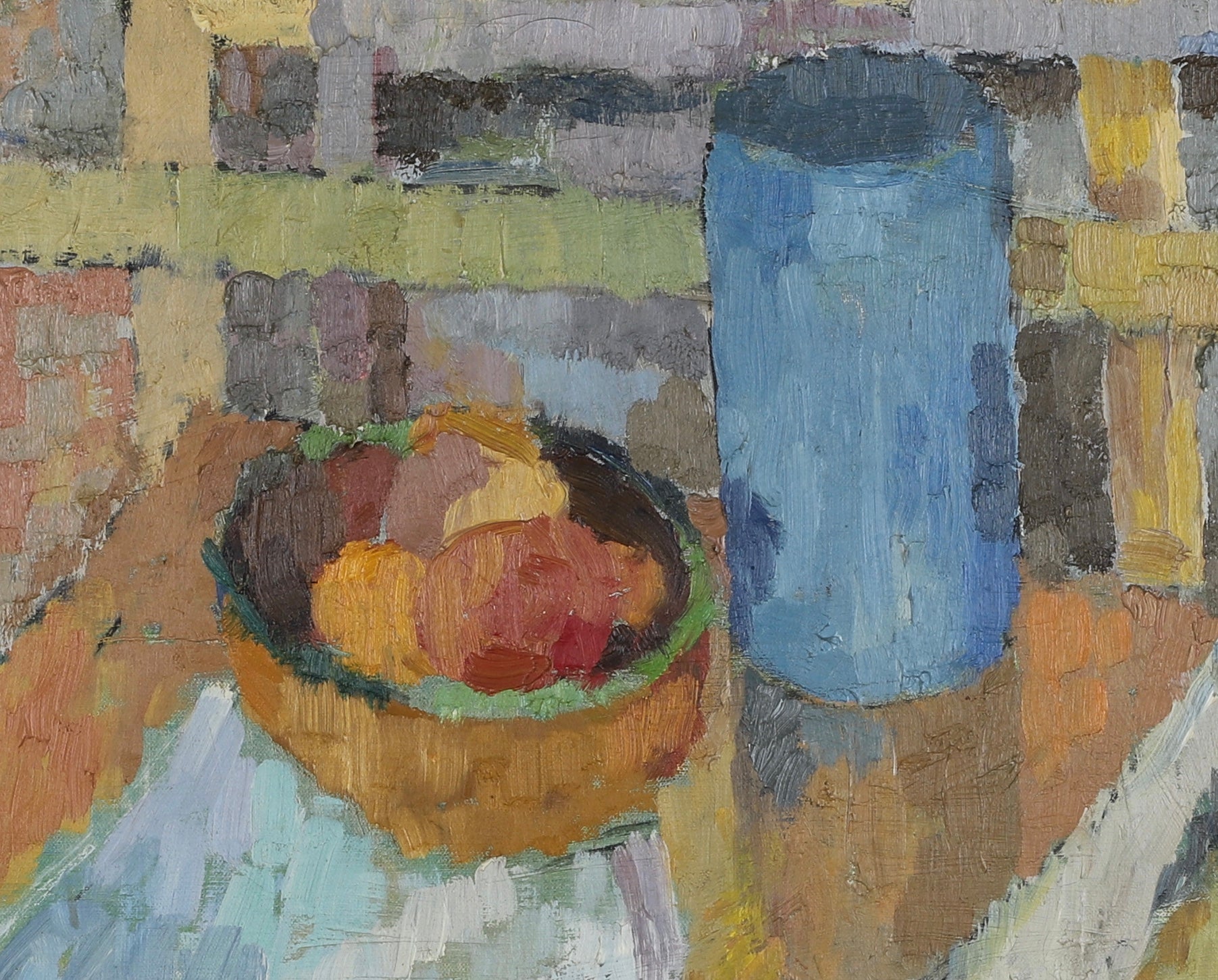 Mid Century Original Still Life Oil Painting By H Persson Sweden 1958