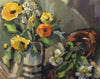 Vintage Original Floral Still Life Oil Painting From Sweden