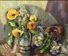 Vintage Original Floral Still Life Oil Painting From Sweden