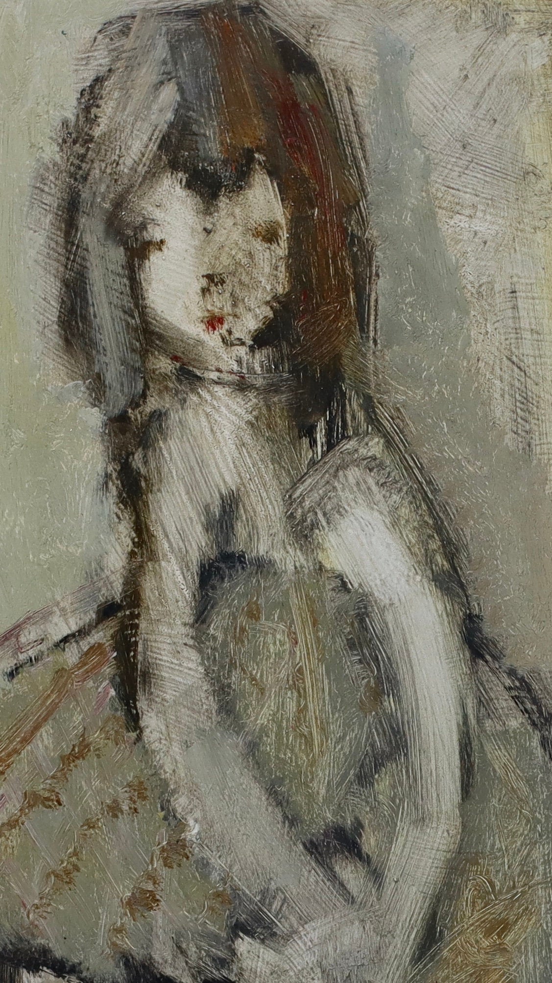 Vintage Portrait Oil Painting by Erik Brandt Sweden