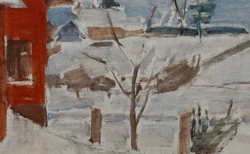 Vintage Winterscape Oil Painting by Anders A Jönsson Sweden