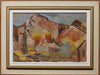 Framed Mid Century Landscape Oil Painting from Sweden