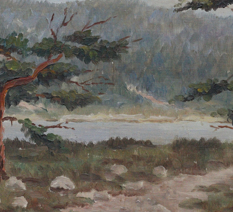 Vintage Fine Art Landscape Oil Painting by August Ehrenberg 1929