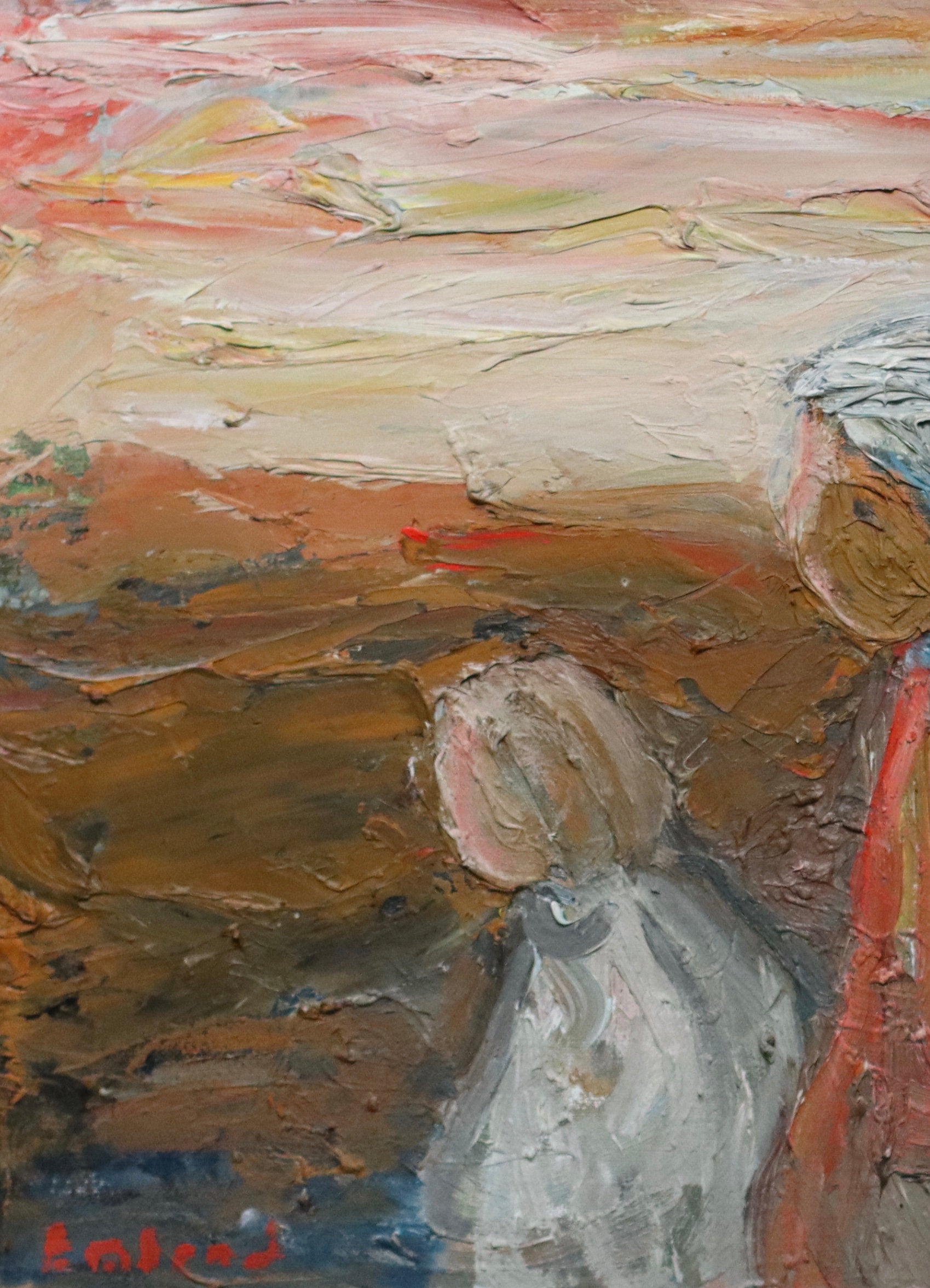 Vintage Mid Century Expressionist Oil Painting from Sweden signed Emland