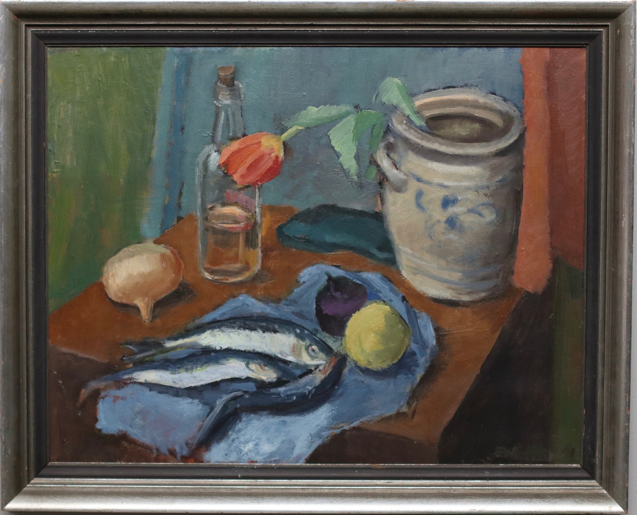 Mid Century Still Life Oil Painting by Eric Wästfelt Sweden