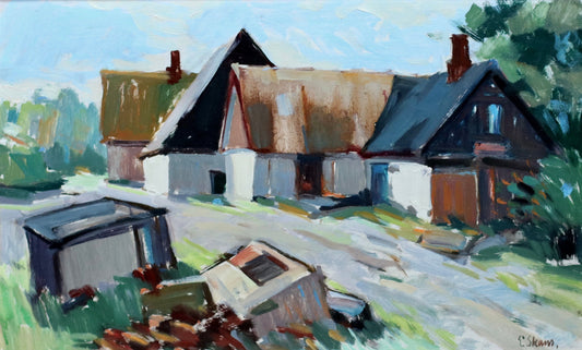 Vintage Fine Art Landscape Oil Painting by Listed Artist Eskil Skans Sweden