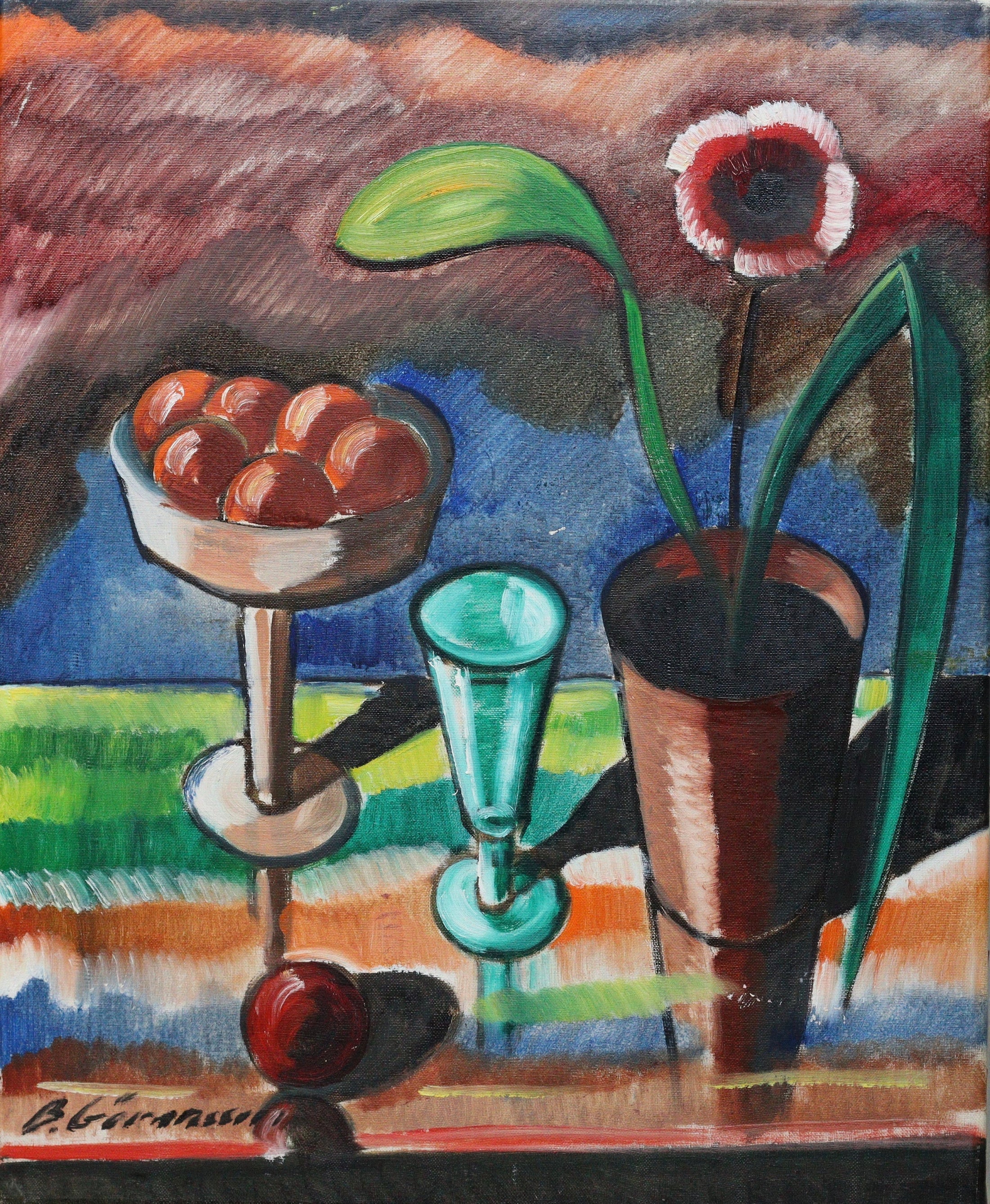 Original Vintage Still Life Oil Painting from Sweden