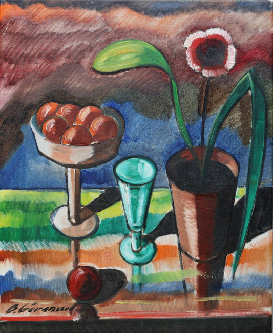 Original Vintage Still Life Oil Painting from Sweden