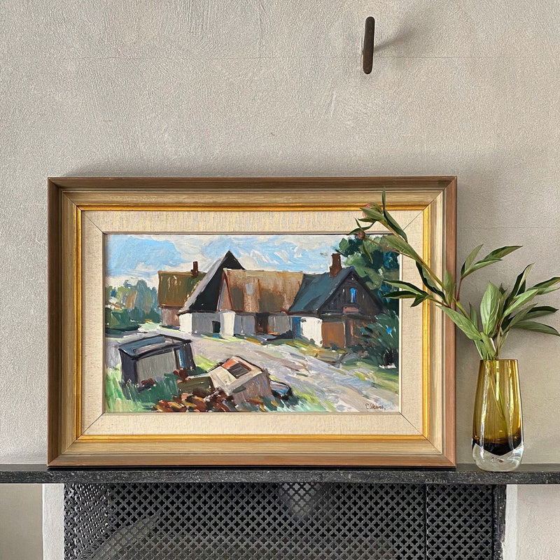 Vintage Fine Art Landscape Oil Painting by Listed Artist Eskil Skans Sweden
