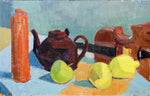 Colorful Mid Century Still Life Oil Painting from Sweden