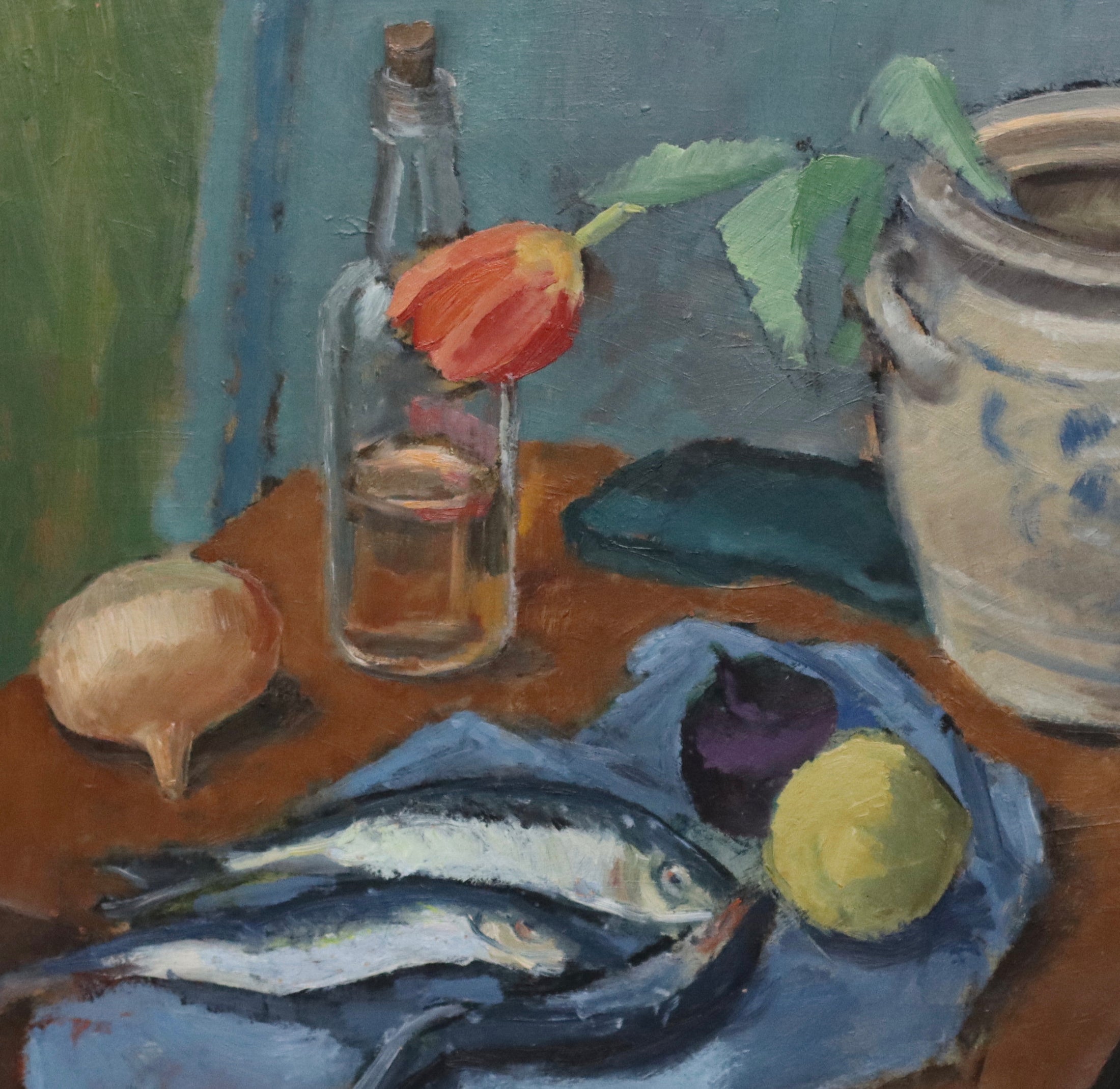 Mid Century Still Life Oil Painting by Eric Wästfelt Sweden