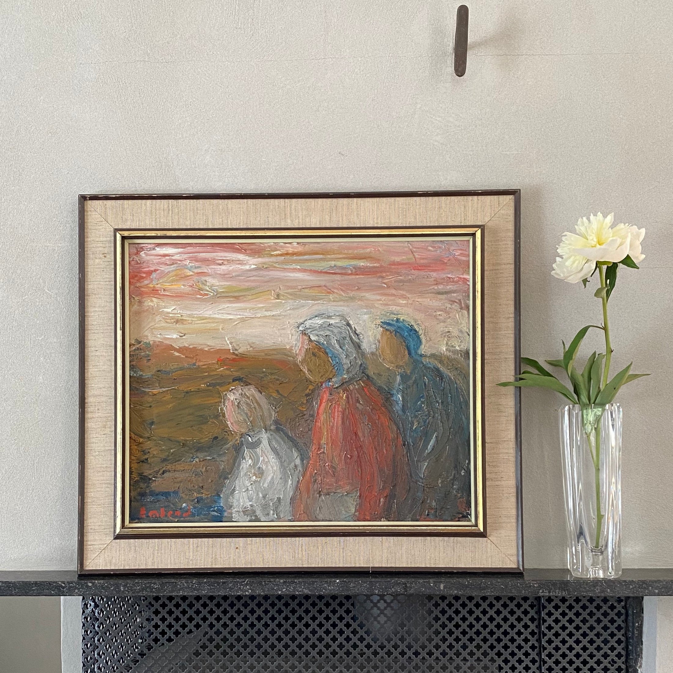 Vintage Mid Century Expressionist Oil Painting from Sweden signed Emland