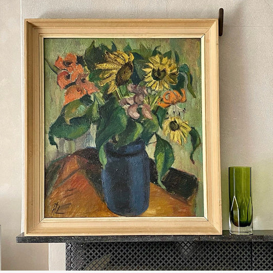 Mid Century Still Life Oil Painting from Sweden