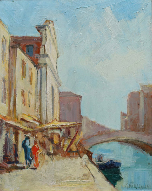 Vintage Framed Original Oil Painting by Knut Norman