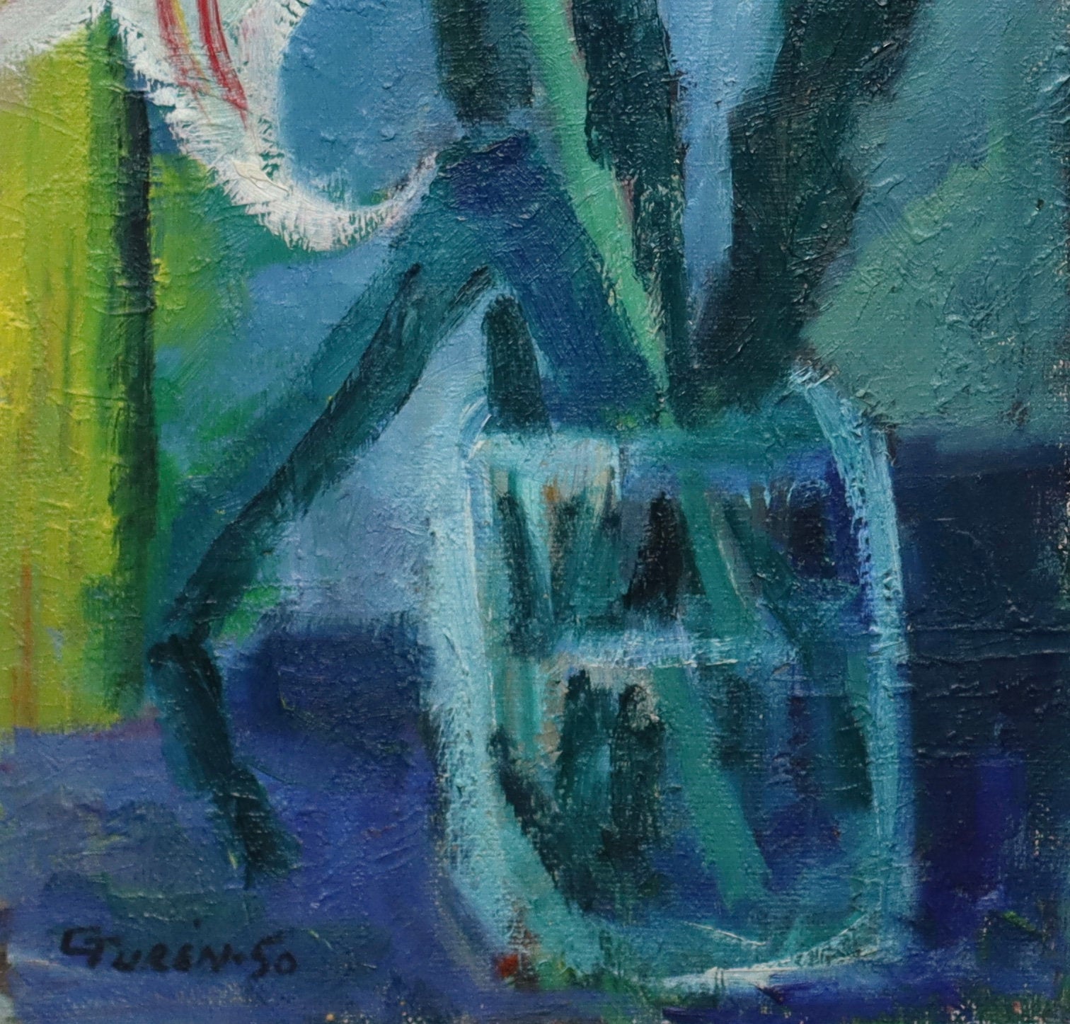 Mid Century Original Fine Art Still Life Oil Painting by G Turen Sweden