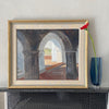 Vintage Mid Century 1950s Interior Oil Painting from Sweden