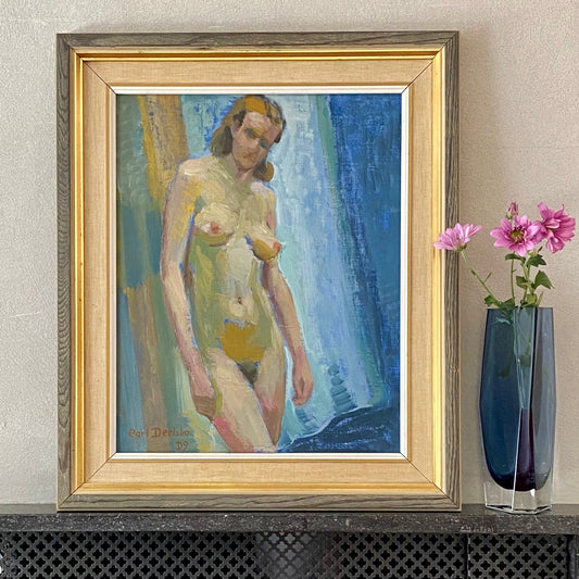 Original Framed Vintage Mid Century Figure Oil Painting