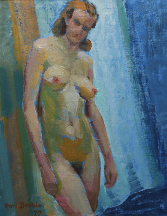 Original Framed Vintage Mid Century Figure Oil Painting
