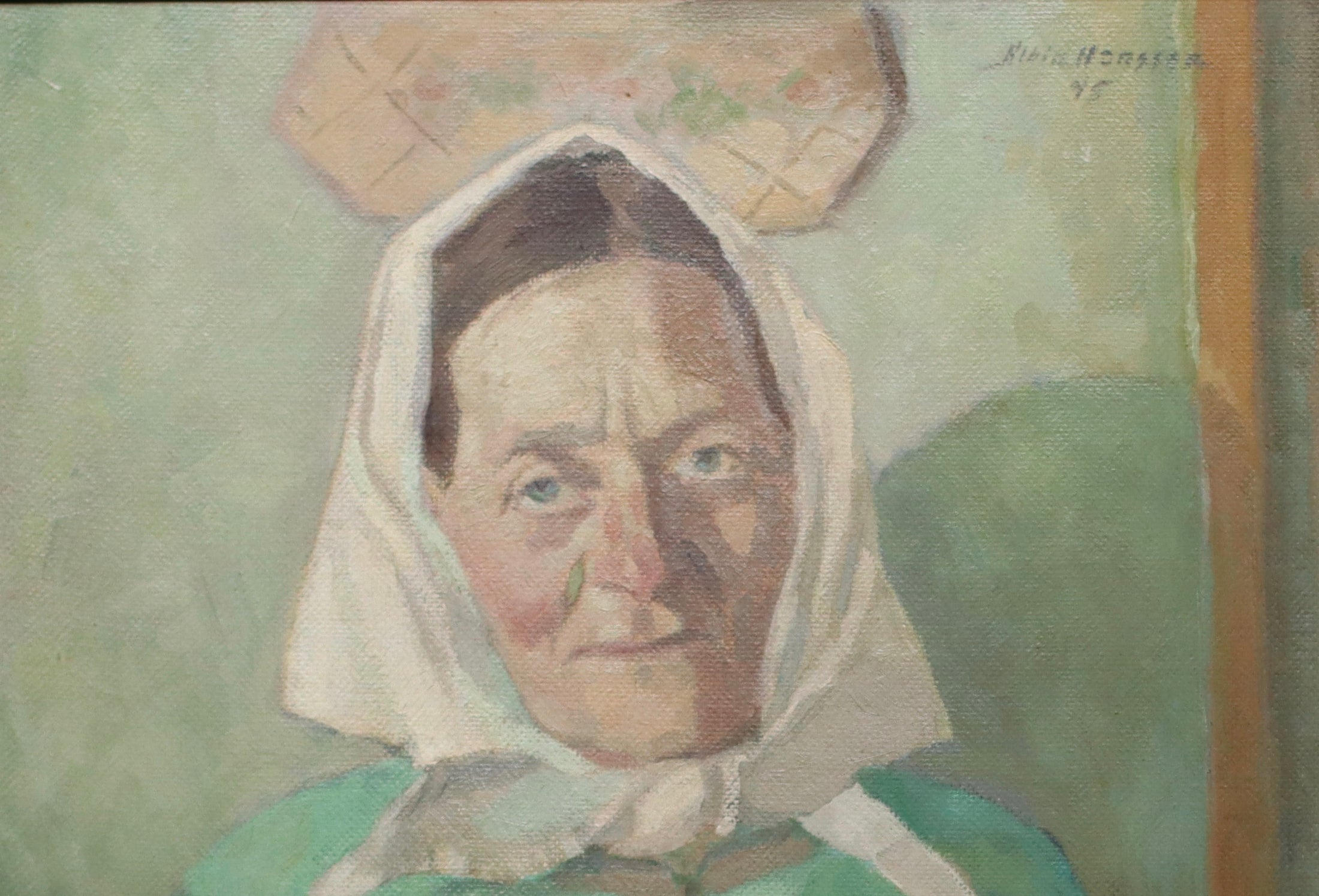 Large Original Portrait Oil Painting from Sweden 1945