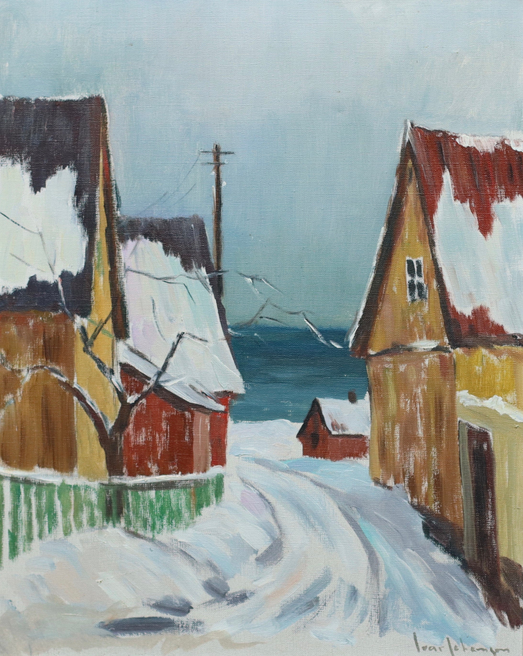 Vintage Oil Painting signed Ivar Johansson from Sweden