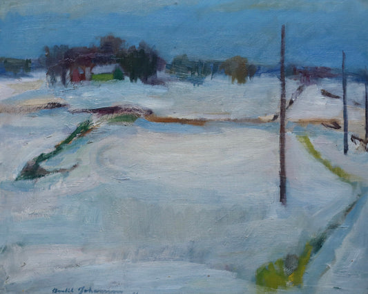 Vintage Original Oil Painting from Sweden signed Bertil Johansson 1951