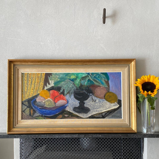 Mid Century vintage Oil Painting by Listed Artist Gunnar S Malm Sweden