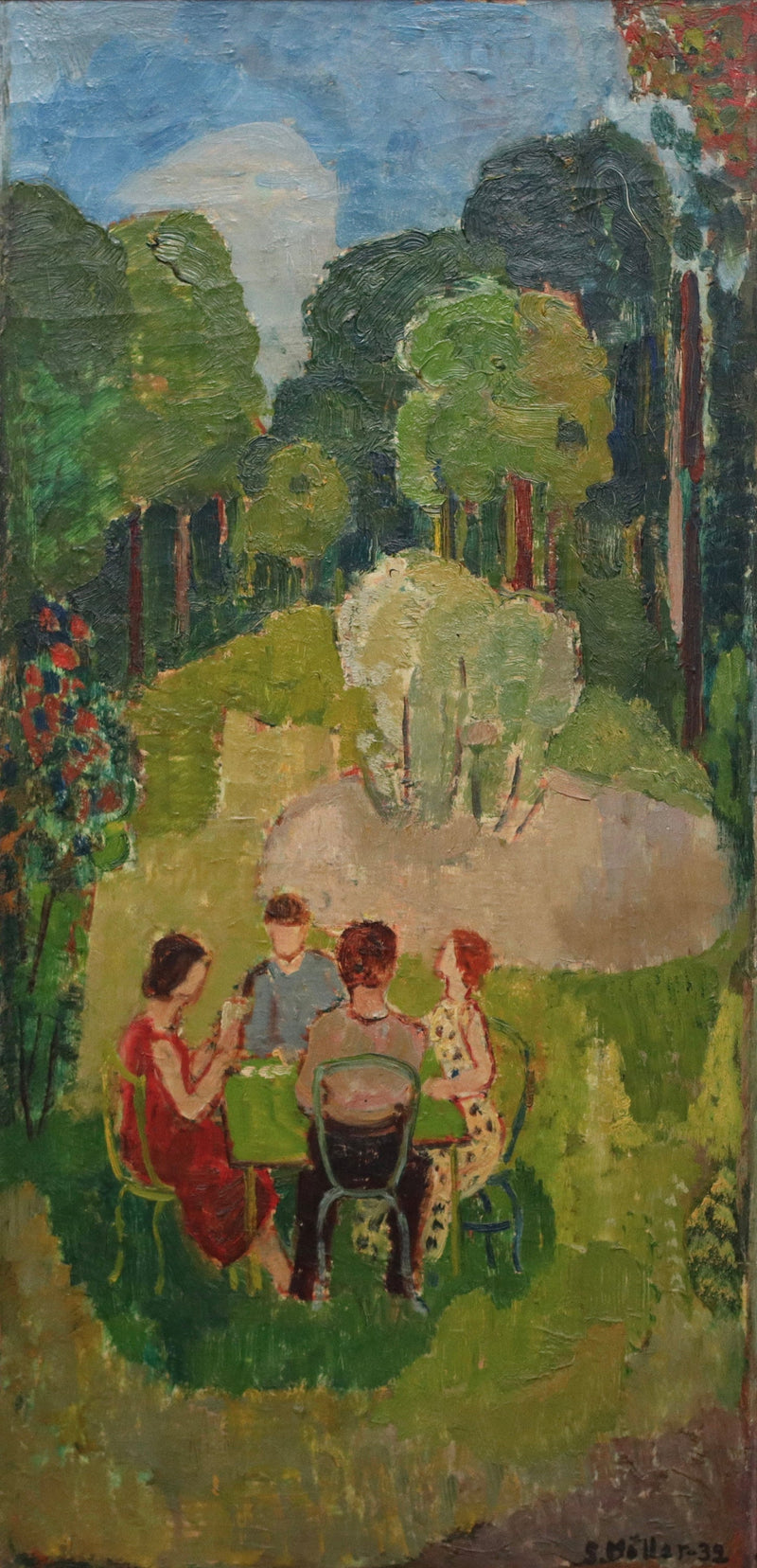 Vintage Landscape Oil Painting by S Möller from Sweden 1932