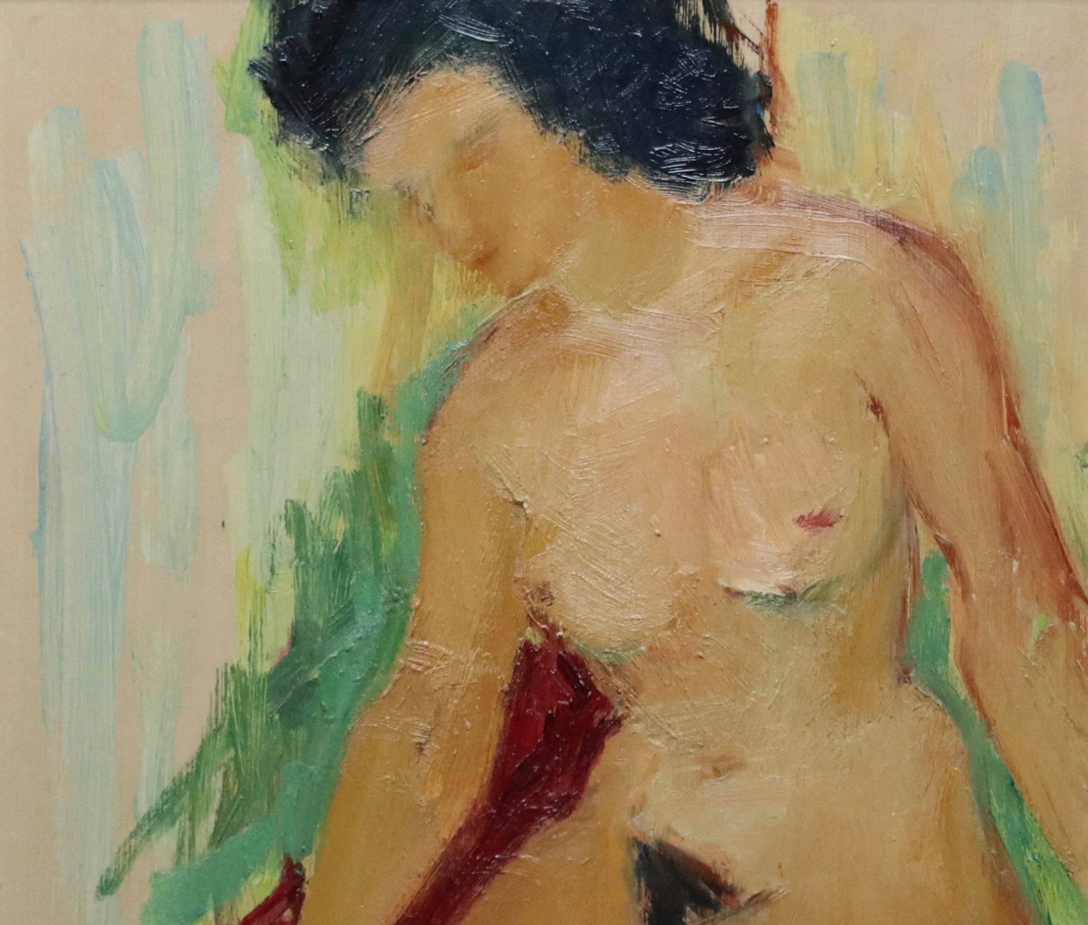 Vintage Figure Painting by Fabian Lundqvist from Sweden 1948