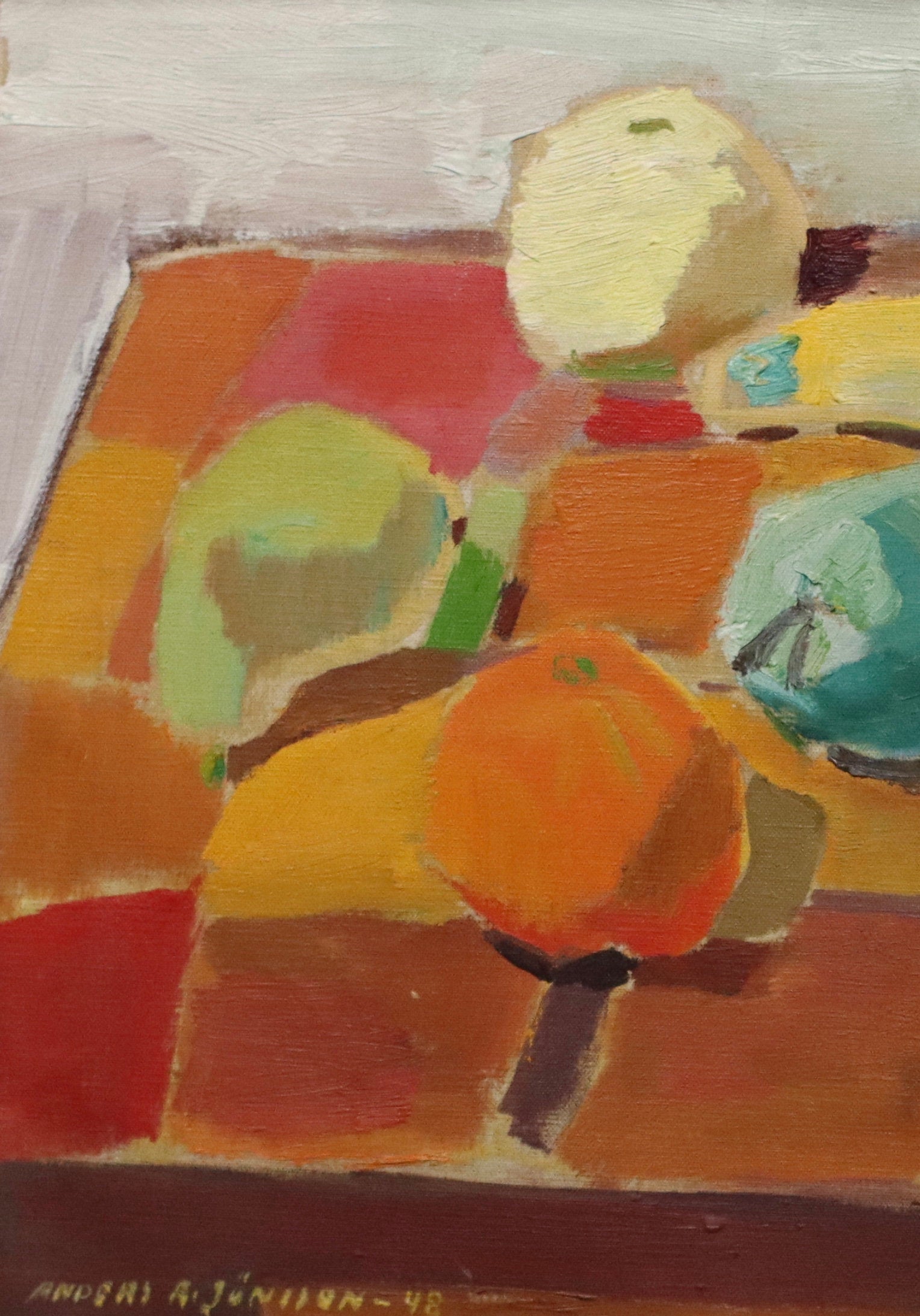 Mid Century Still Life Oil Painting by Anders A Jönsson Sweden