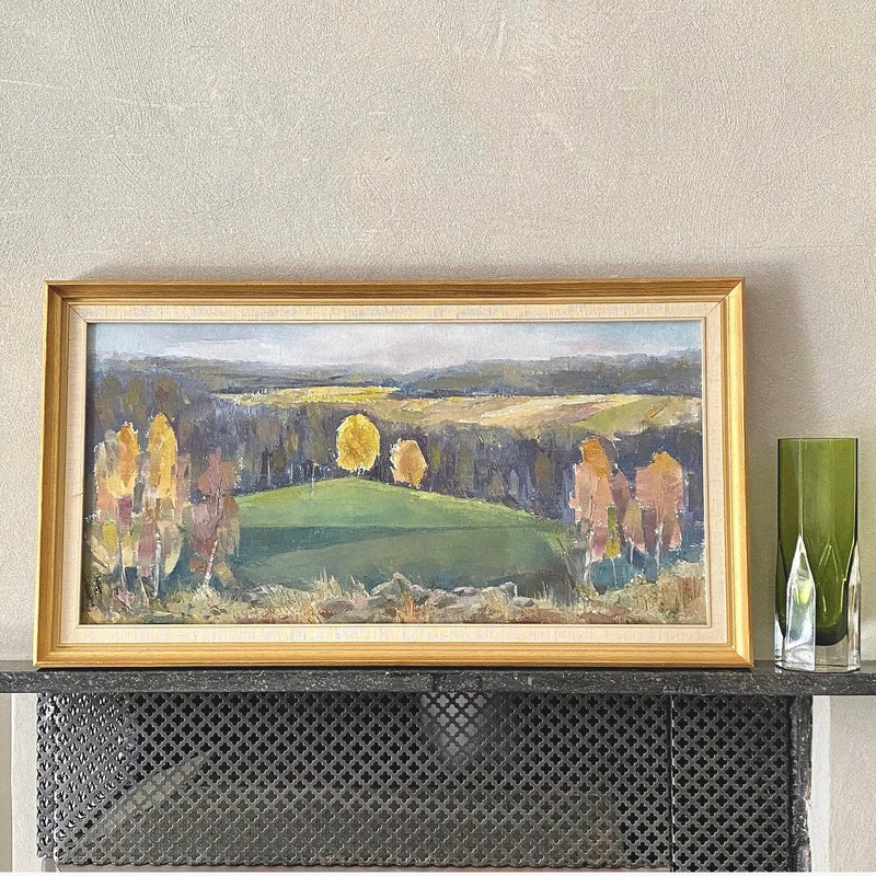 Original Mid Century Landscape Oil Painting from Sweden