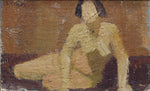Original Vintage Mid Century Figure Oil Painting from Sweden