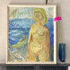 Vintage Figure Expressionist Oil Painting from Sweden by Emland 1960's