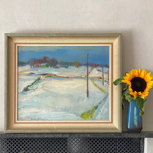 Vintage Original Oil Painting from Sweden signed Bertil Johansson 1951