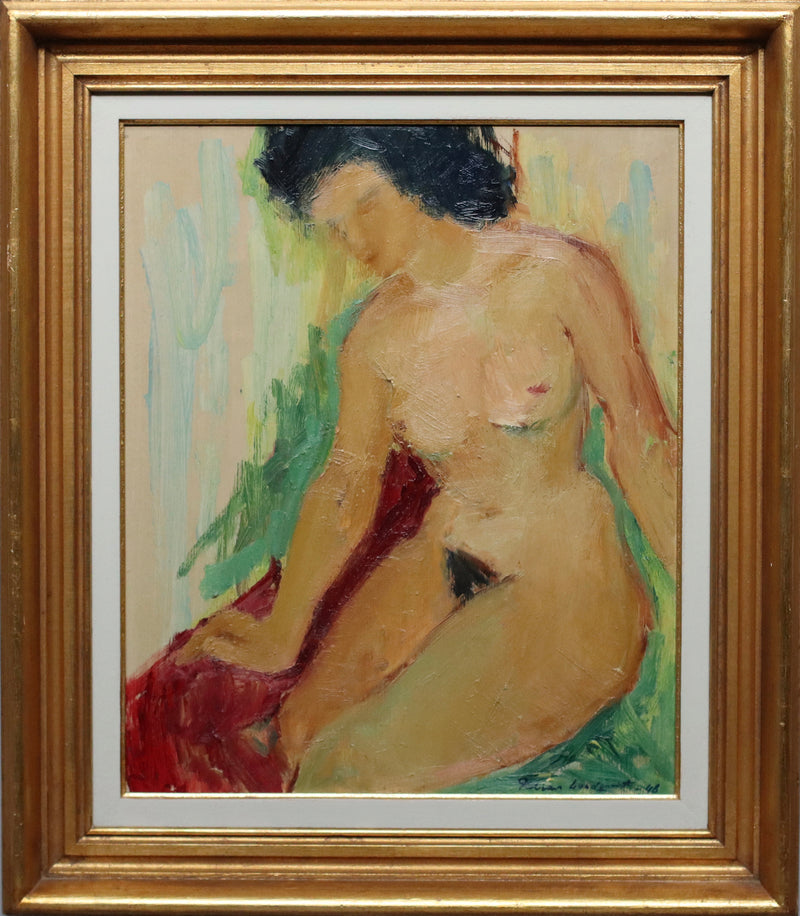 Vintage Figure Painting by Fabian Lundqvist from Sweden 1948