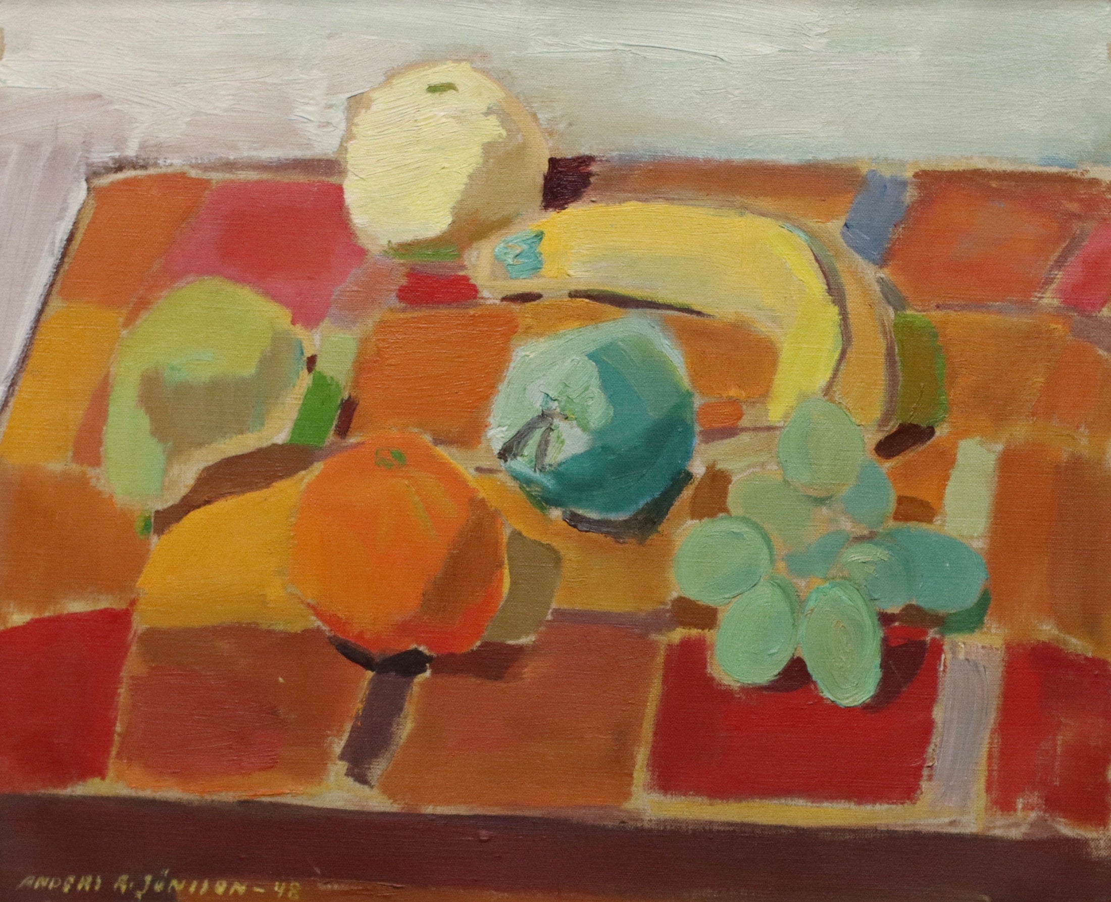 Mid Century Still Life Oil Painting by Anders A Jönsson Sweden
