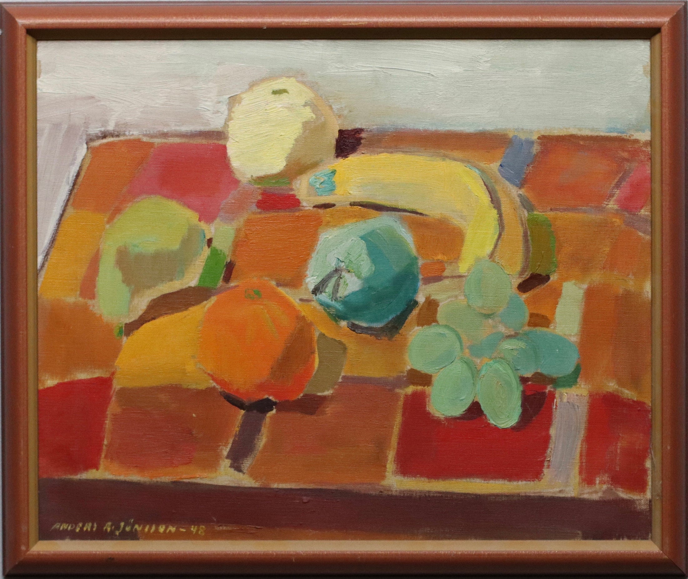 Mid Century Still Life Oil Painting by Anders A Jönsson Sweden