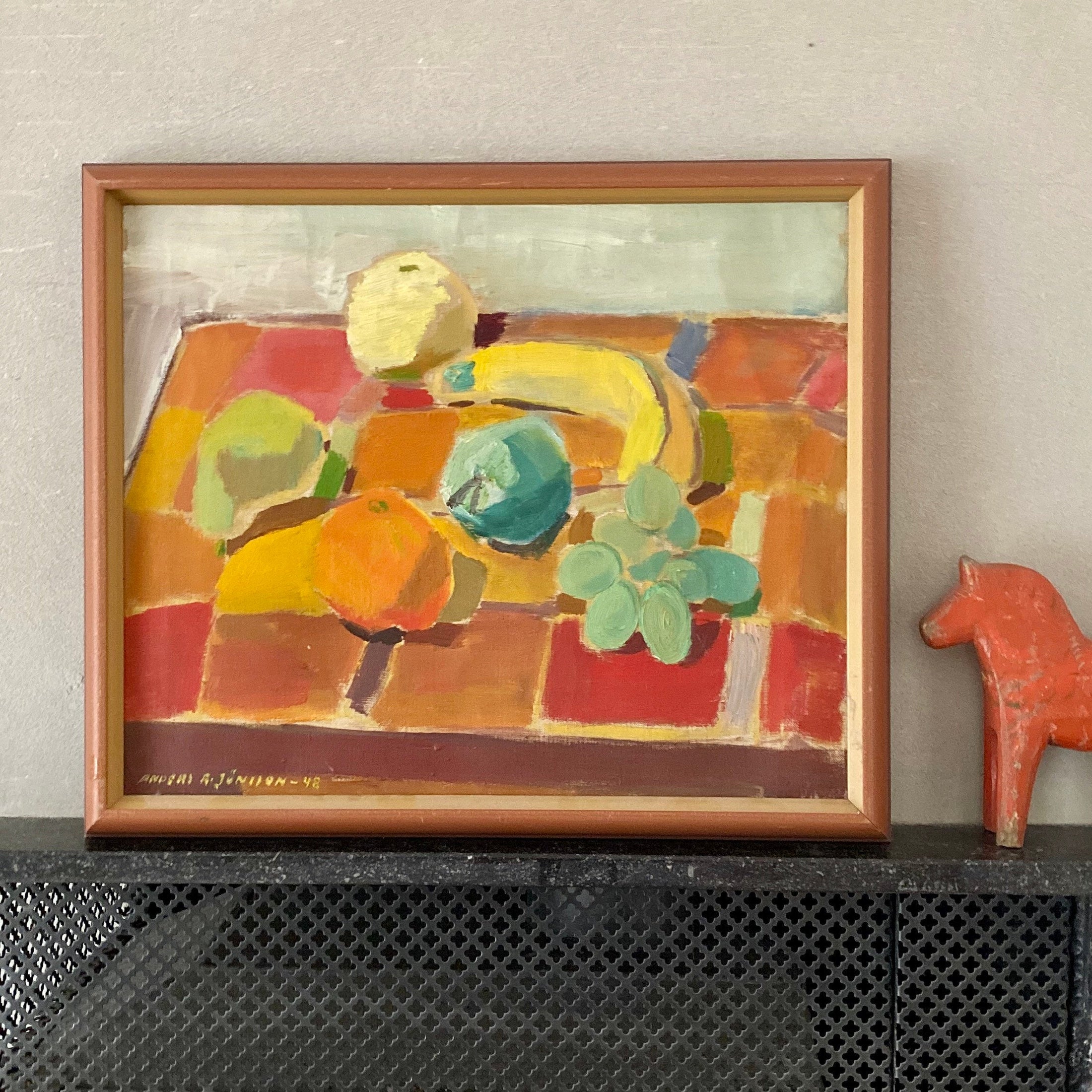 Mid Century Still Life Oil Painting by Anders A Jönsson Sweden