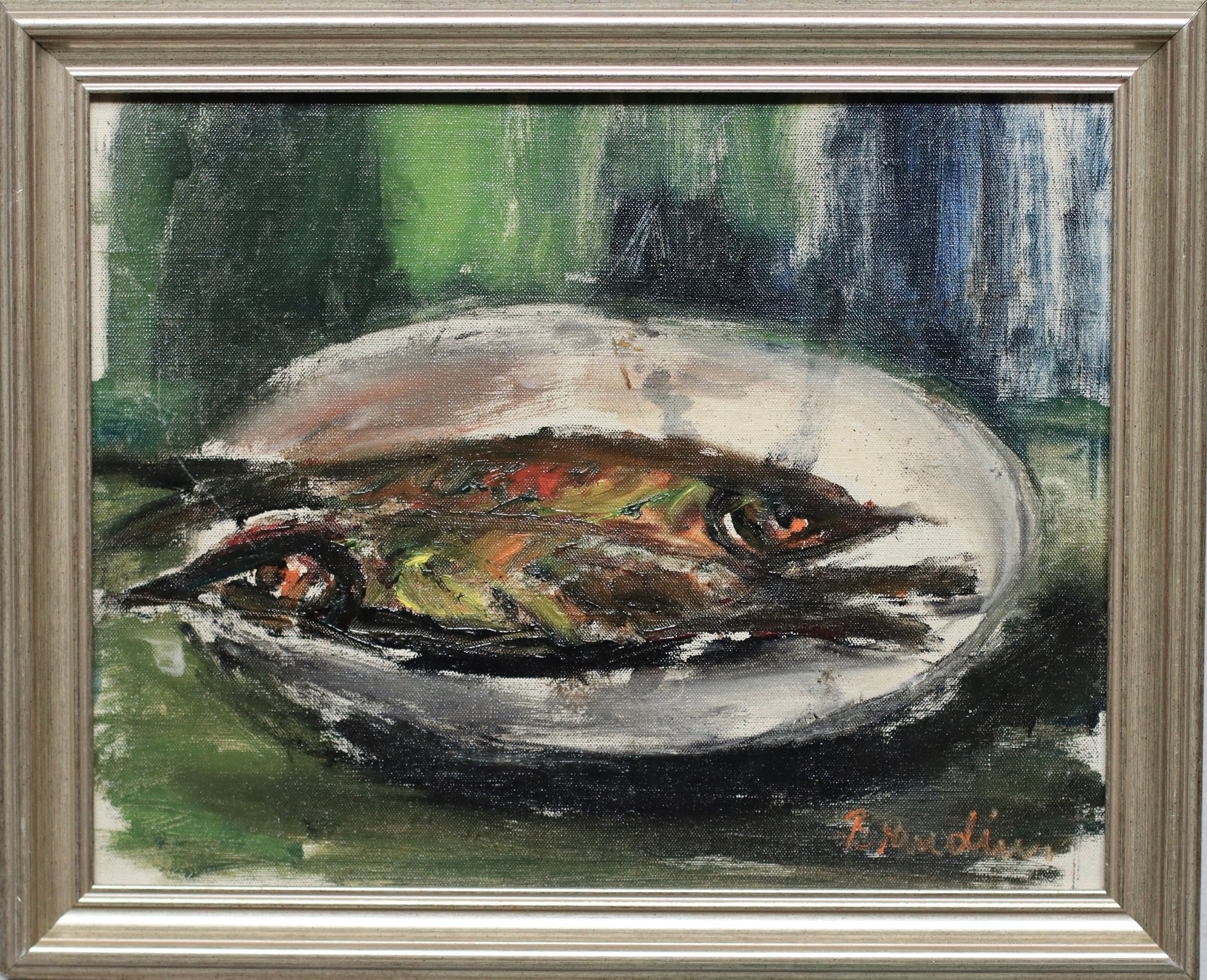 Mid Century Still Life Oil Painting  from Sweden 1960s