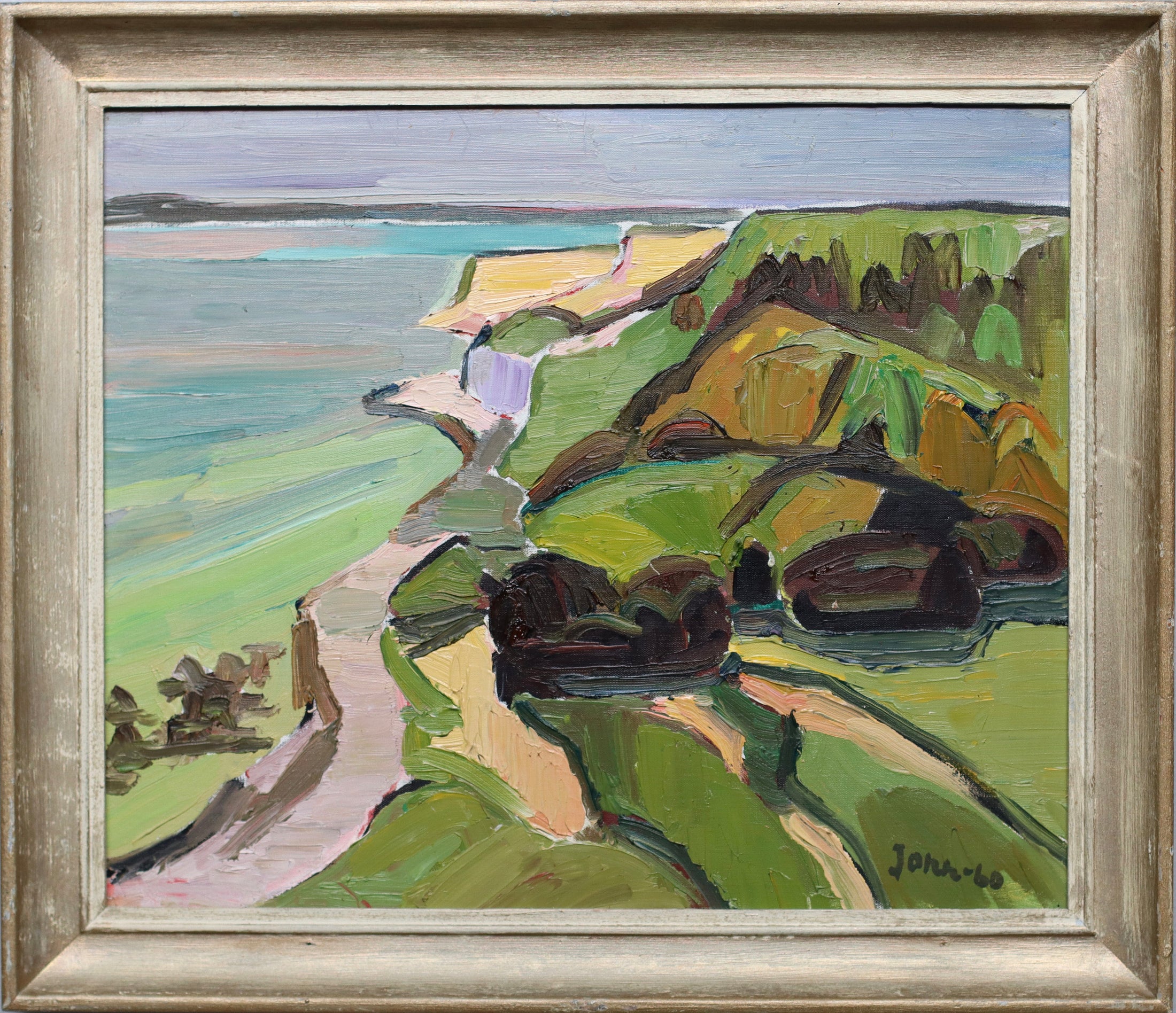 Mid Century Original Oil Painting from Sweden by Gunnar Jonn
