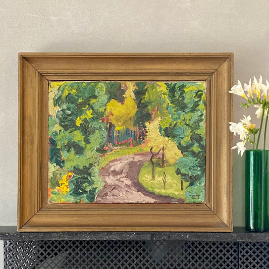 Original Vintage Landscape Oil Painting from Sweden By Elsa Thorén