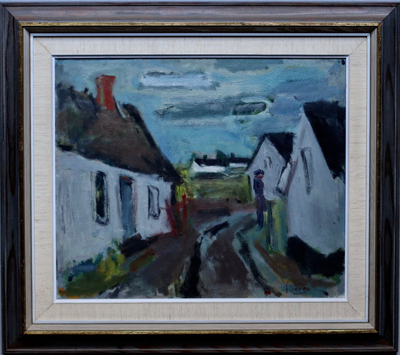 Vintage Landscape Oil Painting Signed J Bören from Sweden