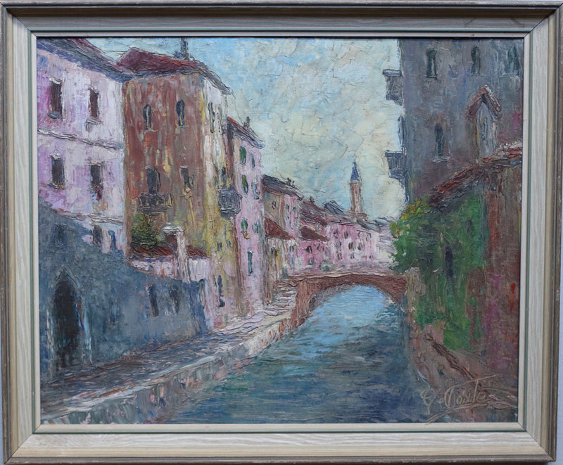 Vintage Original Oil Painting of Venice Italy from Sweden 1959
