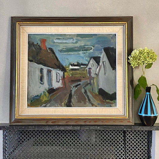 Vintage Landscape Oil Painting Signed J Bören from Sweden
