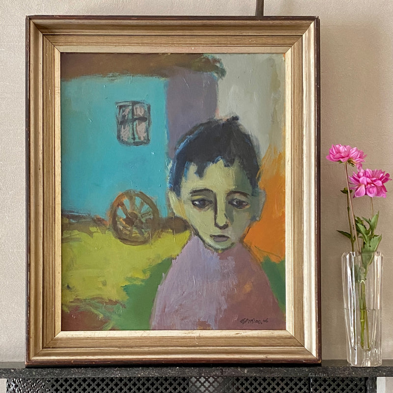 Original Vintage Portrait Oil Painting From Sweden By E Persson 1946