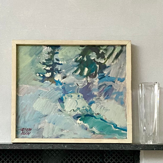 Mid Century Oil Painting Vintage Art Room by G Stawåsen Sweden